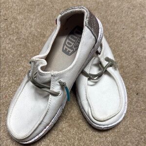 Hey Dude Kids Shoes in White and Gray